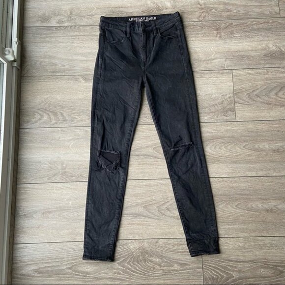 American Eagle Outfitters  Ripped Super Stretch Super Hi Rise Jegging Jeans - Picture 3 of 16